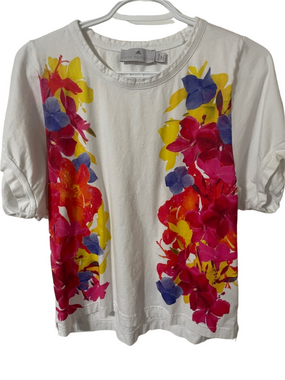 Stella McCartney x Adidas White Tee with Floral Print Size XS